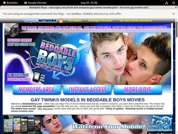 Beddable Boys Sign Up Link