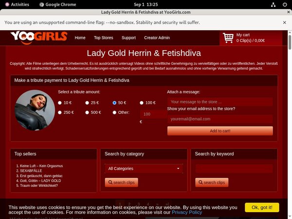 LadyGoldFetishdiva Bankeinzug